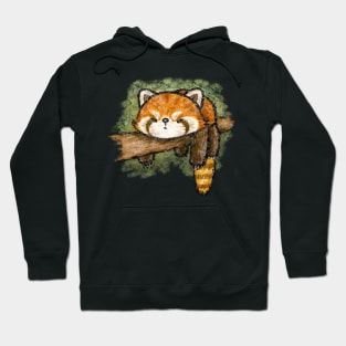 Red panda on a tree Hoodie